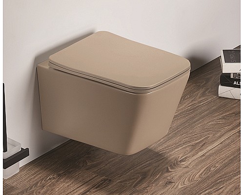 Унитаз CeramaLux 5170MC подвесной Капучино матовый с сиденьем Микролифт