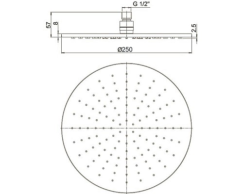 Верхний душ Paini 50CR759/25EBI Хром