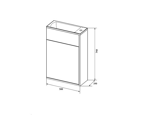 Тумба с раковиной 1MarKa Stretto 50П У94716 подвесная Белый глянец