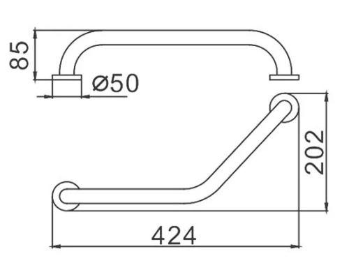 Поручень Frap F17 F1717 угловой Хром