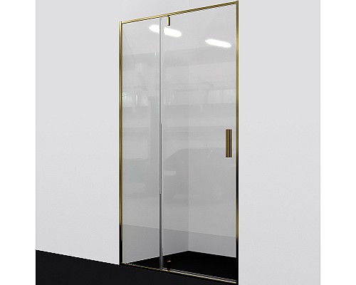 Душевая дверь WasserKRAFT Aisch 100 55P12 профиль Матовое золото стекло прозрачное