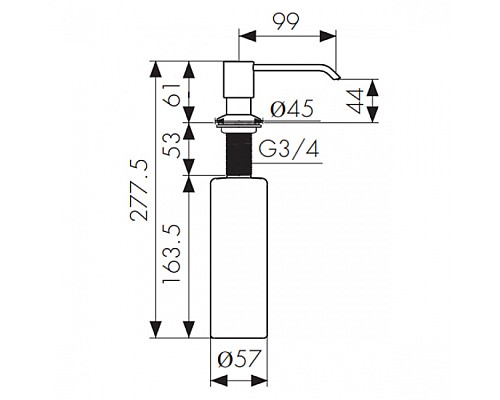 Дозатор для моющего средства Kaiser KH-3002 Черный мрамор