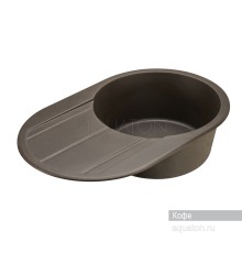 Мойка для кухни Амира круглая с крылом кофе Aquaton