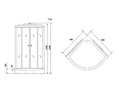 Душевая кабина Niagara Lux NG-7715W 90x90 с гидромассажем