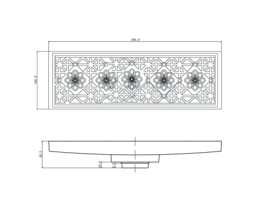 Трап сливной Veragio Canyon d40, с декоративной решеткой 10х30, с клапаном хром