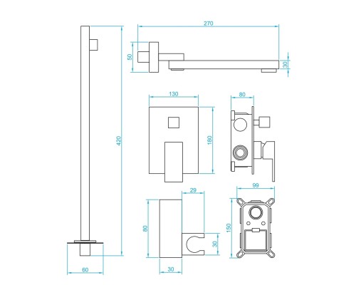 Душевая система RGW Shower Panels SP-56G 51140856-06 Золото