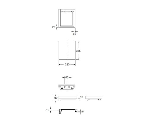 Столешница Kerasan Inka 341701 32 белый глянец