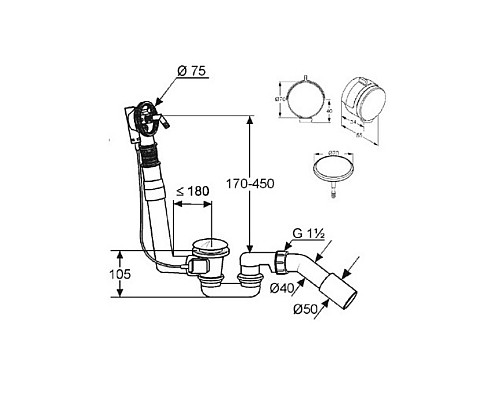 Слив-перелив Kludi Rotexa Multi 2120005N-00 Хром