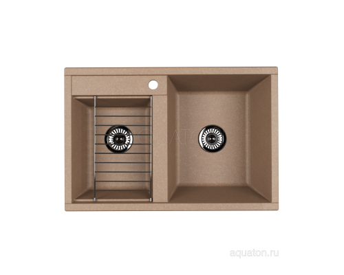 Мойка для кухни Делия 78 DBL 2 чаши латте Aquaton