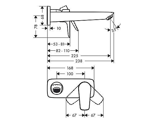 Смеситель для раковины Hansgrohe Talis E однорычажный черный матовый 71734670