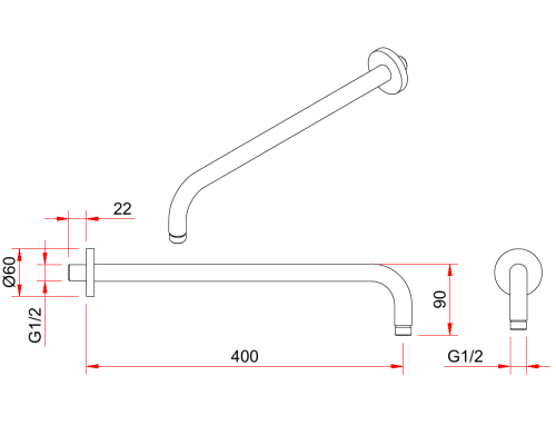 Кронштейн для верхнего душа Berges Ventas R Black 074010 Черный матовый
