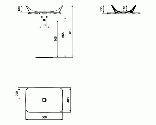 Раковина-чаша Ideal Standard Connect Air 60 E034801 Euro White