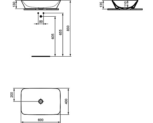 Раковина-чаша Ideal Standard Connect Air 60 E034801 Euro White