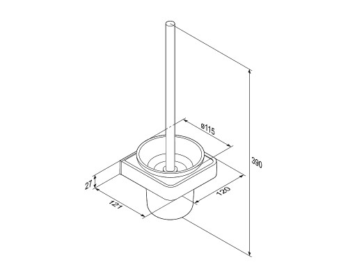 Ершик для унитаза Damixa Jupiter DA7733300 Черный Хром