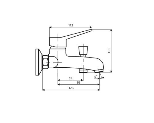 Смеситель для ванны Dorff Optima D2010008 Хром