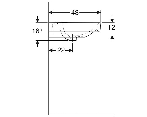 Раковина двойная подвесная GEBERIT Smyle Square 500.223.01.1 Раковина двойная подвесная GEBERIT Smyle Square 500.223.01.1