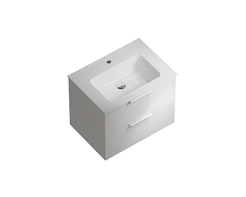 Тумба под раковину Kerama Marazzi PIANO Forte подвесная с ящиками 65, белая глянцевая