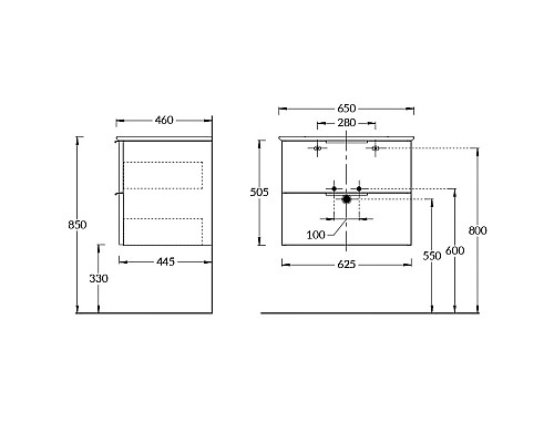 Тумба под раковину Kerama Marazzi PIANO Forte подвесная с ящиками 65, белая глянцевая