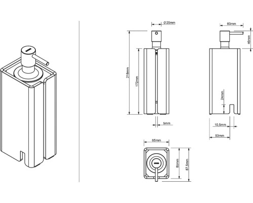 Дозатор для жидкого мыла Sonia Luce 182503 Черный матовый
