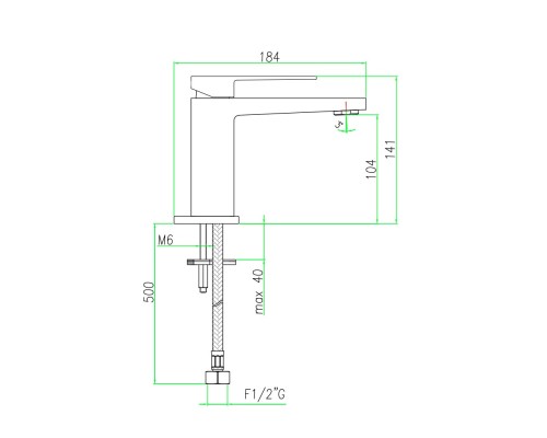 Смеситель для раковины Webert Pegaso PE830102560SSE