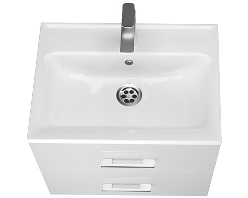 Тумба с раковиной Marka One Elena 60П У96879 подвесная Белый глянец