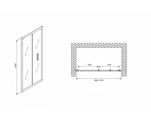 Душевая дверь Abber Sonnenstrand 100 AG07100 профиль Хром стекло прозрачное