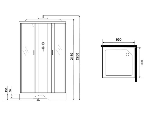 Душевая кабина Niagara Classic 90х90 NG-1101-14F с гидромассажем