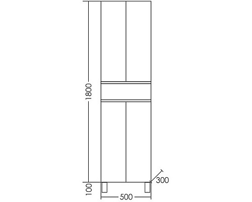 Шкаф пенал СанТа Марс 50 Белый