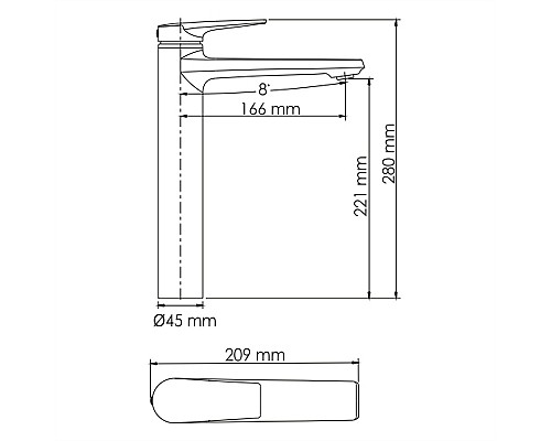 Смеситель для раковины WasserKRAFT Wiese 8403H Оружейная сталь