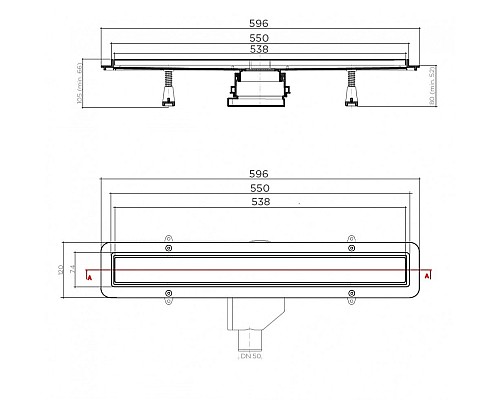Душевой лоток Betto by Pestan Line 550 13702509