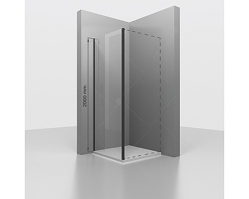 Душевая стенка RGW Z-050-3-B 90 352205309-14 профиль Черный стекло прозрачное