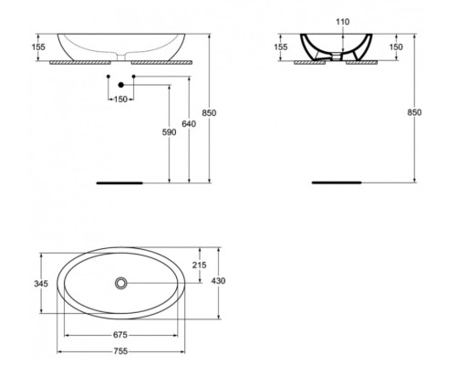 Раковина-чаша Ideal Standard Strada 75 K078501 Euro White