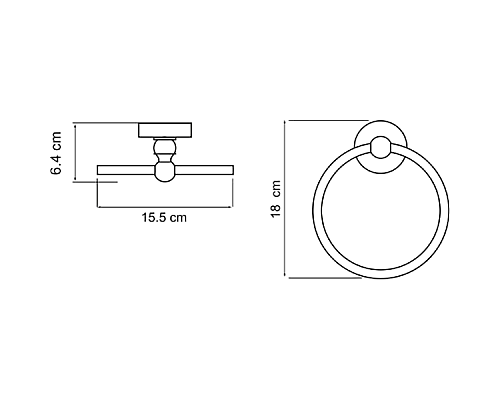 Кольцо для полотенец WasserKRAFT Aland K-8560 Хром