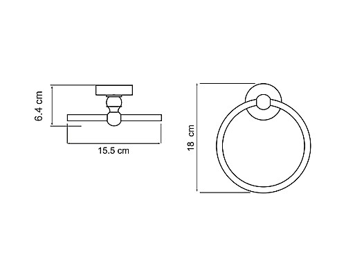 Кольцо для полотенец WasserKRAFT Aland K-8560 Хром