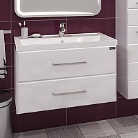 Тумба под раковину СанТа Омега 80 2 ящика подвесная Белая