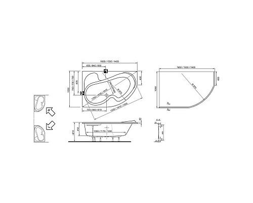 Акриловая ванна Ravak ROSA CJ01000000 105 P белая