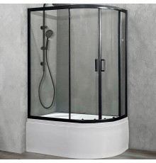Душевой уголок Royal Bath ВК 120х80 профиль Черный стекло прозрачное