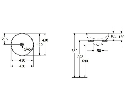 Раковина-чаша Villeroy&Boch Artis 43 417943R1 Альпийский белый