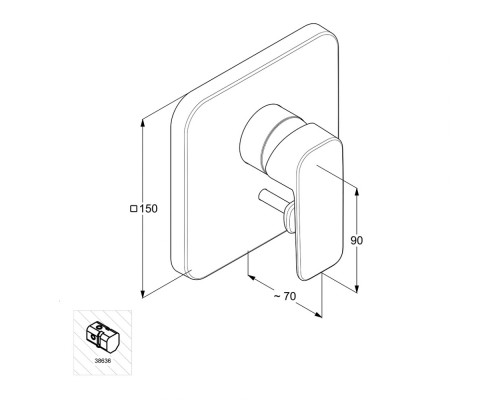 Встраиваемый смеситель для ванны и душа Kludi Pure&Style 404190575