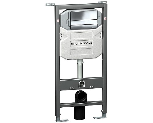 Комплект унитаза с инсталляцией Ceramica Nova Play CN3001_1002CH_1000 с сиденьем Микролифт и клавишей смыва