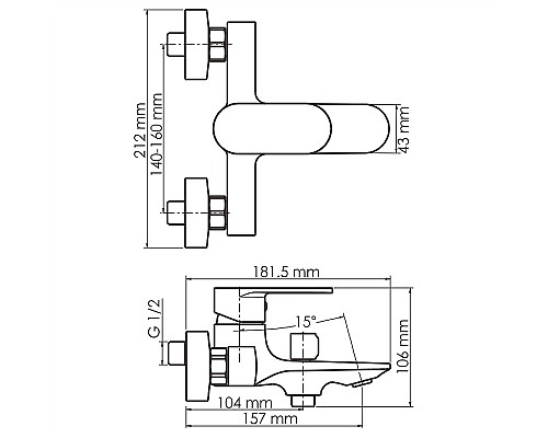 Смеситель для ванны WasserKRAFT Mindel 8501 Белый матовый