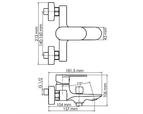 Смеситель для ванны WasserKRAFT Mindel 8501 Белый матовый