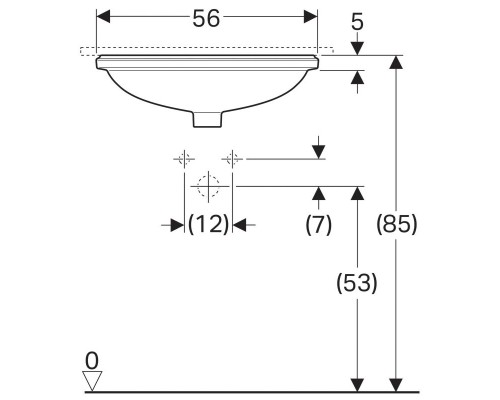Раковина 56 см GEBERIT VariForm 56 500.752.01.2