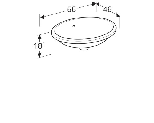 Раковина 56 см GEBERIT VariForm 56 500.752.01.2