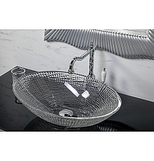 Раковина хрустальная прозрачная овальная