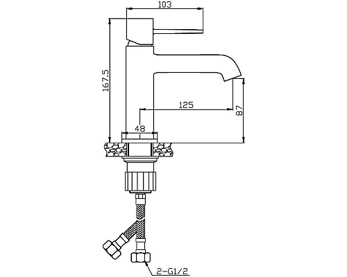 Смеситель для раковины Orange Karl M05-021cr Хром