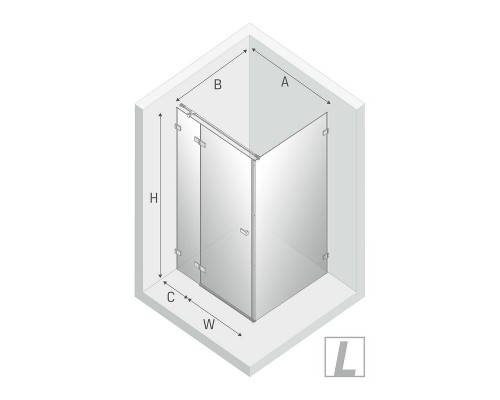 Душевое ограждение NEW TRENDY AVEXA BLACK 80x100x200 (черный)