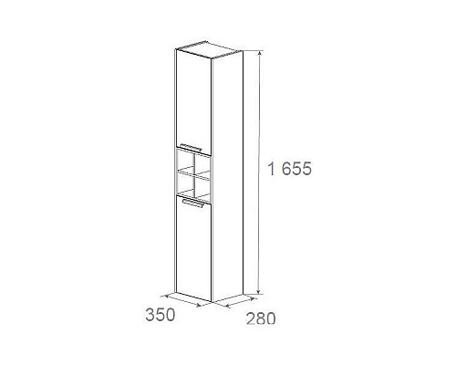 Шкаф пенал Roca Lago 35 857297806 подвесной Белый глянец
