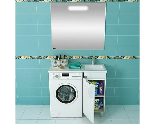 Раковина СанТа Лидер 100 R 900107N на стиральную машину Белая