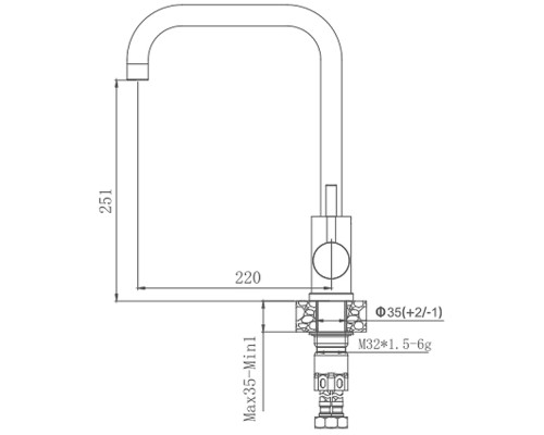 Смеситель для кухни Haiba HB71304-4 Нержавеющая сталь